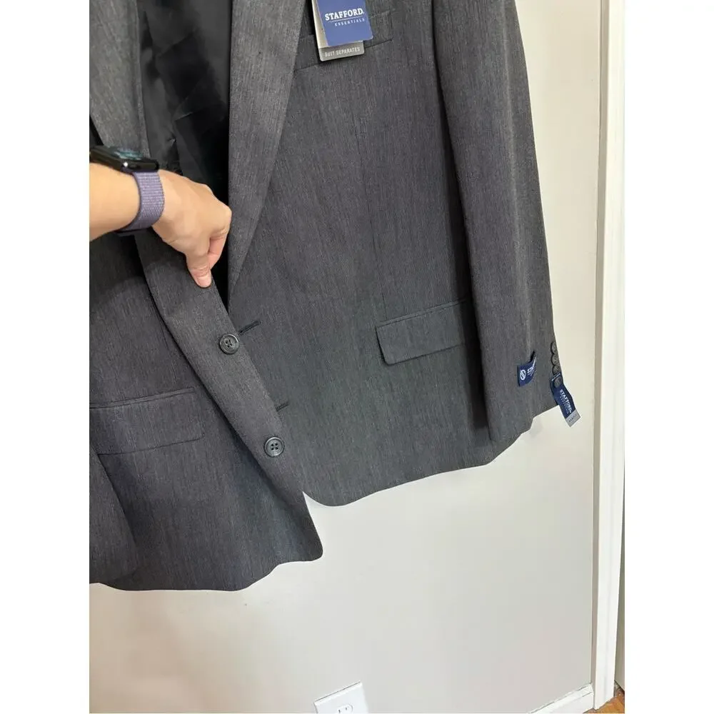 NEW Stafford Men’s Gray Blazer Sport Coat - Size 52R Portly
